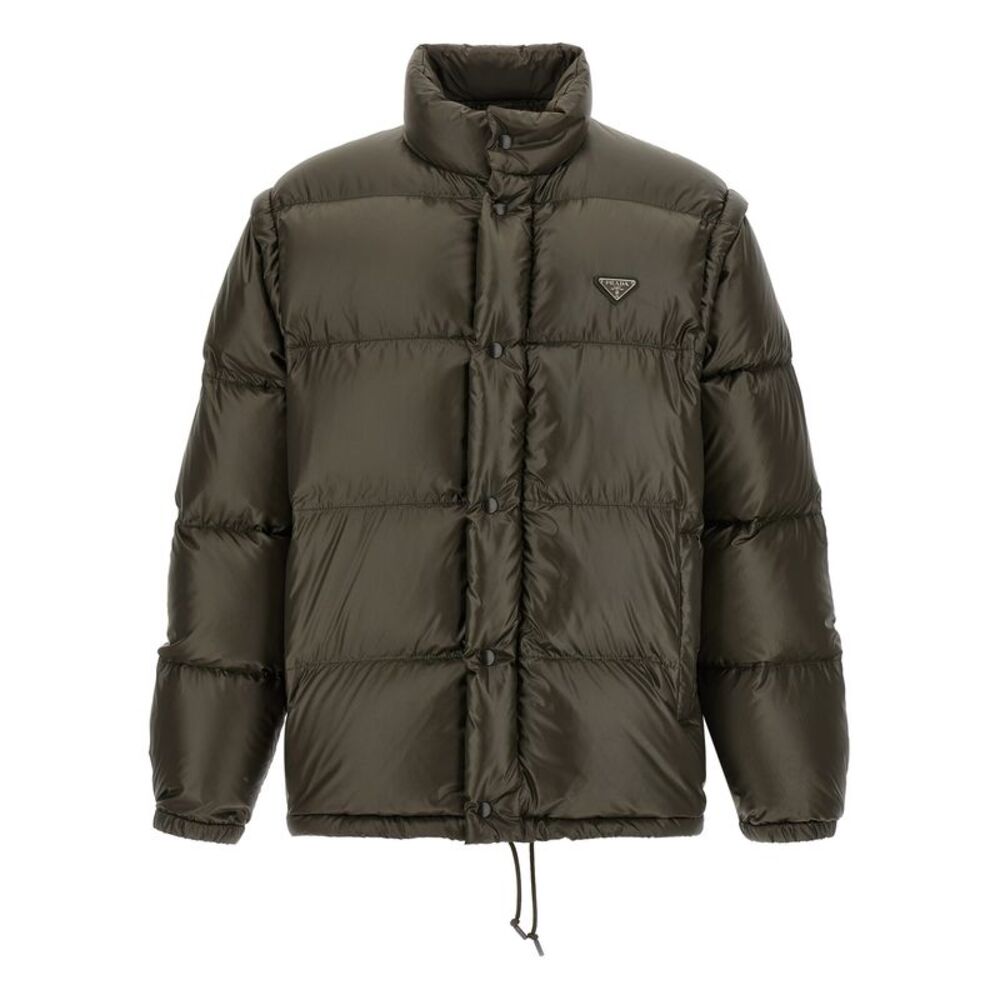 Prada Gray Recycled Polyamide Full-Length Men's Jacket